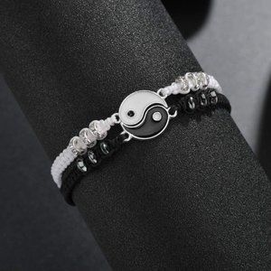 Best Friend Bracelets for 2 Matching Yin Yang Adjustable Cord Bracelet